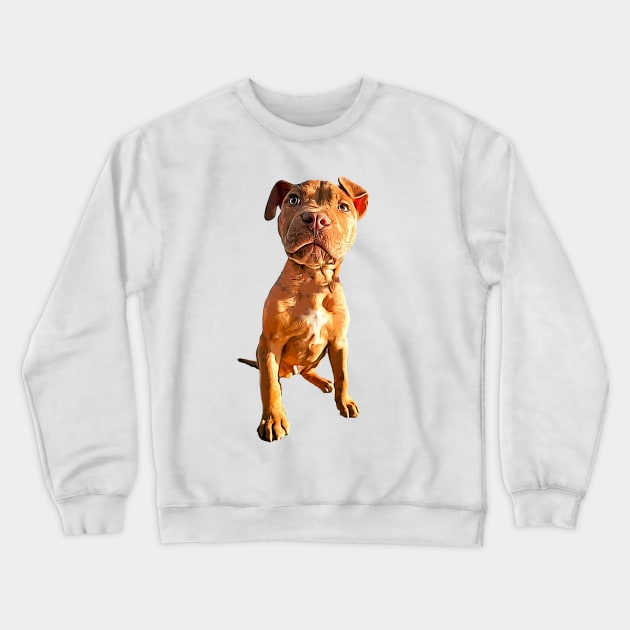 Pitbull Dog Art Crewneck Sweatshirt by Elarex